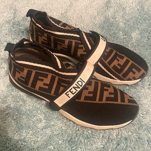 FENDI Black Fabric Sneakers